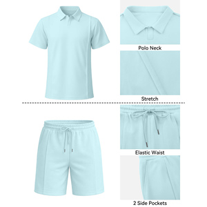 Men 2-piece Summer Breathable Quarter Shirt Shorts <b>Set</b> For Men's Athletic Jogging Customizable Short <b>Set</b> Men's Everyday To Wear - Product Image 4