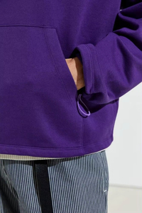 Suéter de Punto para Hombre, Cuello Redondo, Color Morado, Estilo Holgado, de Algodón, Informal, para Otoño - Product Image 5