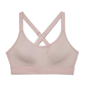 Women's Gym Athletic Double Layer Sports Bra Backless Yoga Bra Front Embroidery Medium Support Removable Pads Spandex/Nylon - Product Image 1