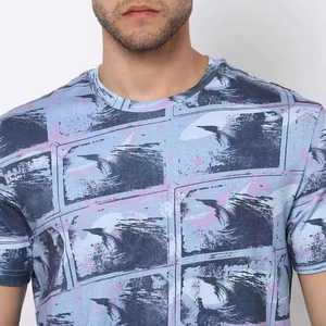 T-shirt pour homme à col rond et manches courtes, coupe classique, respirant, en polyester tricoté, imprimé par sublimation, décontracté, été, séchage rapide - Product Image 3