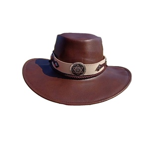 หมวกคาวบอยพ่อทูนหัวแบบตะวันตกของผู้ชายวัสดุหนัง PU เส้นรอบวงศีรษะปรับได้สำหรับฉากสบายๆ - Product Image 1