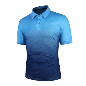 Camisas de Golf de Manga Corta para Hombre con Estampado Degradado, 100% Algodón Tejido, Ropa Casual - Product Image 4
