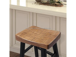 Furniture of America Barne Farmhouse <b>Leather</b> Hefty Saddle Seat Dining Bar <b>Stools</b> Set of 2 Metal Legs Foldable 2026 - Product Image 3