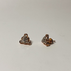 Pendientes Curvos Triangulares de Diamantes Naturales en Oro Rosa de 14k, Corte Brillante, Estilo Lujoso para Mujer, LILABA ENTERPRISE - Product Image 3