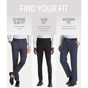 Pantalones de Vestir Modernos para Hombre |   Pantalones de Traje para Hombre |   Tela elástica de alto rendimiento, frente plano, lista para usar - Product Image 4