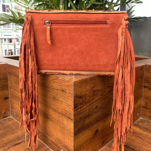 Bolso cruzado de cuero de gamuza con herramientas manuales personalizadas de lujo, nueva tendencia, bolsos de cuero genuino de piel de vaca de alta calidad para mujer - Product Image 5