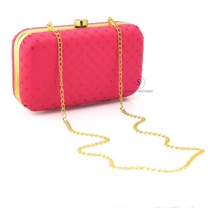 Bolso de mano con lentejuelas de color rosa fucsia, bolso de noche con correa de cadena desmontable para boda, Haldi, mehndi, regalo. - Product Image 2