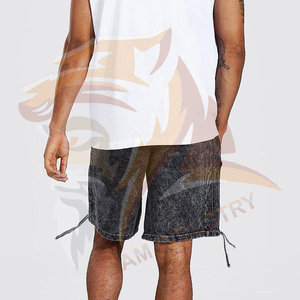 Shorts en denim pour homme, coupe droite, légers, en mélange de coton respirant et à séchage rapide - Product Image 2