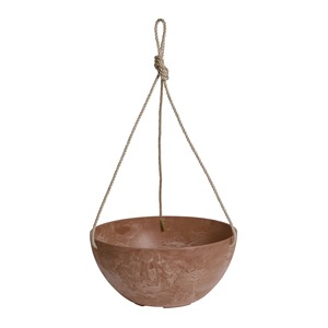 Pot de fleurs suspendu en terre cuite rustique avec un design circulaire pour les jardinières d'extérieur - Product Image 1