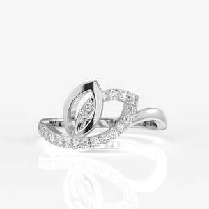 Anillo de Compromiso de Plata de Ley 925 con Forma de Hoja Floral y Ala de Mariposa, Anillo de Eternidad con Moissanita Engastada, para Uso Diario, para Mujer - Product Image 4