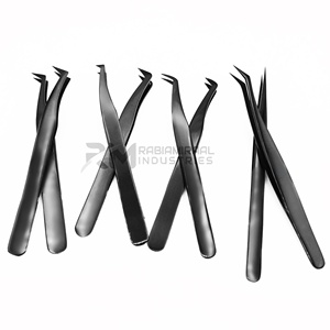 Pince à épiler pour extensions de cils RMI 8 Different Point Volume Boot Plain Grip Full Shin Black Plasma Color Coated - Product Image 5