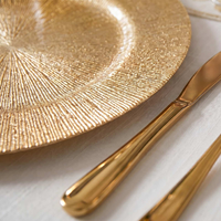Goldene Acryl-Platzteller mit Sonnenstrahlen-Design, Runde Strukturierte Tischdekoration für Hochzeiten, Dinner-Partys und Events