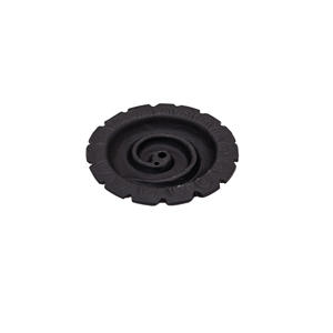 Soporte de incienso de arcilla duradero hecho a mano de alta calidad Lamatar1, diseño de flor de loto de Color negro hecho a mano por la comunidad nepalesa - Product Image 3