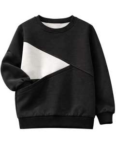 Sweat-shirt personnalisé noir et blanc pour femme, col rond, coupe décontractée, oversize, hiver, mode sur mesure - Product Image 1