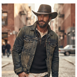2026 Hot Seller Vintage Leather Cowboy Cap Outdoor Travel Fishing Adventure Headwear Premium Quality Private Label <b>Western</b> <b>Hats</b> - Product Image 5