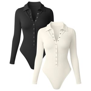 ชุดบอดี้สูทโยคะผู้หญิงแบบใหม่ ผ้าแคนวาสระบายอากาศดี ทรงเข้ารูป สไตล์สตรีทแวร์ เซ็กซี่ พร้อมกระดุมแป๊กและแขนยาวไร้ตะเข็บ - Product Image 2