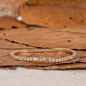 Indian Manufacture Moissanite Diamond Tennis <b>Bracelet</b> for Everyday Wear or Office and Casual Outings Available at Good Price - Product Image 2