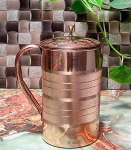 Ensemble de carafes en cuivre pour des moments festifs élégants à la table, service d'eau en métal avec verres, durable, réutilisable, pour la cuisine. - Product Image 5