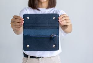 Portefeuille en cuir pleine fleur long pour hommes femmes téléphone multi-poches cadeau de Noël maman LSW-0063D - Product Image 4