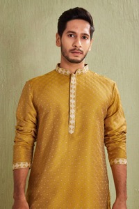 Kurta en coton pour homme Heritage, look ethnique classique, tissu confortable, Kurta pour hommes, mariages et événements culturels - Product Image 4