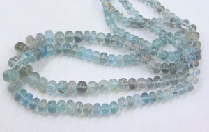 Perles en forme de rondelle lisses en aquamarine mousse, pierres précieuses naturelles, fournitures pour la fabrication de bijoux - Product Image 4