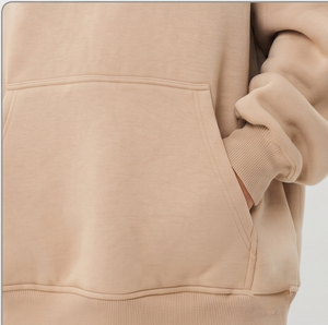 Women Baggy Fleece Hoodies Casual Pullover 100% Cotton Drop Shoulder Heavy <b>Weight</b> 430 GSM Full Sleeve Winter Street Wear Hoody - Product Image 5