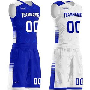 Uniformes de Baloncesto Personalizados Blancos y Azules Sublimados, Ropa Deportiva Transpirable, Pantalones Cortos de Malla, Unisex, Corte Atlético para Adultos - Product Image 4