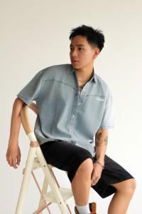 Camisas de corte cuadrado con botones 100% algodón OEM ODM para hombre y mujer, fabricadas en Vietnam por una fábrica de ropa vietnamita. - Product Image 3