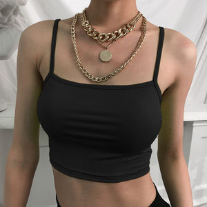 Camiseta sin mangas para mujer, estilo halter, transpirable, tejida, 100% algodón, corta, informal, verde fluorescente, ajustada, sexy - Product Image 6