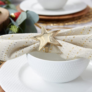 Préparation du stock de noël Trending Star ronds de serviette de table décoratifs de haute qualité en métal moderne mariage écologique - Product Image 6