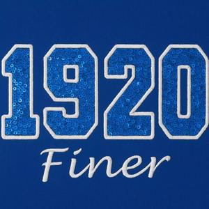 เสื้อยืดแขนยาวปักเลื่อมสีฟ้า 1920 ฟินเออร์ บลู ซีควิน ปักลายสีขาว สำหรับงานปาร์ตี้รับปริญญาของชมรมหญิงสาวกรีก - Product Image 6