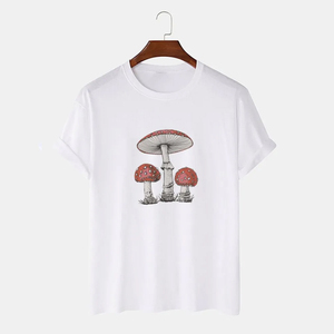 Men's <b>White</b> 100% Cotton T-Shirt Short Sleeve O-Neck Regular Fit Casual Solid Color Knitted Breathable Quick Dry <b>Plain</b> Dyed - Product Image 2