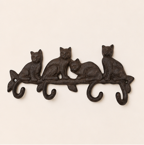 Modern Matte Black Metal Key Holder For Wall Decorative Entryway Organizer With 8 Heavy-Duty <b>Hooks</b> Nail-Free Home Wall Mounted - Product Image 3