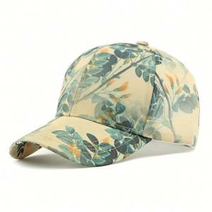 Casquette de baseball ethnique pour femme 2025 – Printemps/Été – Protection solaire extérieure – Personnalisée – Calotte rigide – Tendance – Motif feuille imprimé - Product Image 5