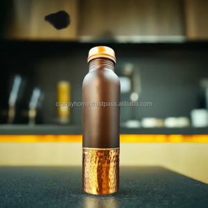 Best Quality Copper <b>Metal</b> Water Bottle 900ml Eco-friendly Black Print Most Demanded Decorative Picnic Accessory Lid Drinks India - Product Image 5
