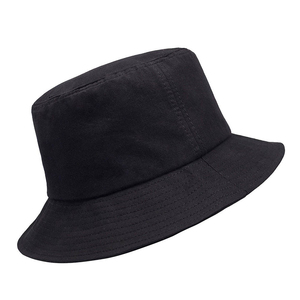 Unisex Black Cotton Canvas Outdoor Digital Print Bucket <b>Hat</b> Solid Color Casual Style Spring Summer Adult Fit 56-58CM - Product Image 1