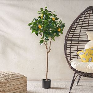 Árbol de Limón Artificial de Plástico de 59 Pulgadas para Decoración de Interiores del Hogar, Árbol de Frutas Artificial para Oficina y Sala de Estar - Product Image 1