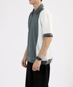 Camiseta polo personalizada para hombre, 100% algodón grueso, corte holgado, logotipo impreso por transferencia térmica, camiseta polo transpirable para hombre - Product Image 5