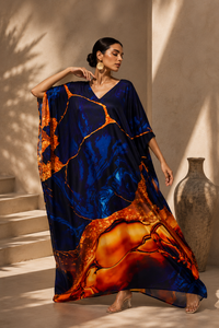 Women's African Printed Polyester Dress With <b>Kimono</b> Sleeve And Ribbon Decoration Striped Pattern Loose Fit <b>Summer</b> Casual Style - Product Image 5