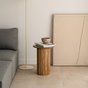 Vandana Terra Aureo mango wood side <b>table</b> - Product Image 1