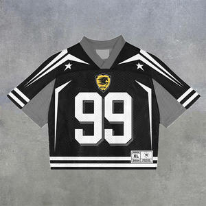 Camisetas de Fútbol Americano Retro Personalizadas, de Secado Rápido, de Poliéster, Estilo Urbano, Holgadas, Talla Grande, Cortas, a la Moda - Product Image 5