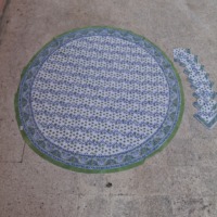 Nappe de luxe en coton faite à la main, motif végétal imprimé bleu-vert, décoration intérieure classique, lavable, fabriquée en Inde, impression au bloc