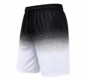 Pantalones Cortos Deportivos Transpirables de Color Sólido para Hombre con Cremalleras, Secado Rápido, Cintura con Cordón Ajustable, Corte Medio, de Poliéster - Product Image 1