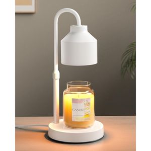 Adjustable Height Electric Candle Warmer Lamp with <b>Timer</b> White Wax Warmer Jar for Jar Candles - Product Image 1