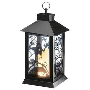Lanterne à bougie d'Halloween en métal avec un design solide, couleur noire, pour la décoration de la maison, lanternes suspendues et au sol - Product Image 2