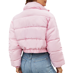 Factory Direct Clothing Supplier Women Hooded <b>Cropped</b> <b>Puffer</b> <b>Jacket</b> Stand collar Women's Short Padded Outerwear Women Outerwear - Product Image 2