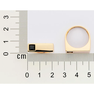 Modern Geometric Cocktail <b>Ring</b> 10K Gold Plated With Natural Square Sapphire Bezel Setting Unisex Fashion <b>Ring</b> - Product Image 3
