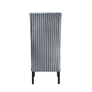 Set di 2 sedie da pranzo Kini in velluto a coste grigio e sedie laterali con finitura nera - Product Image 6