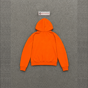 Sudadera con Capucha Oversize de Algodón con Gráficos Abstractos Naranja, Estilo Urbano Moderno, Casual de Otoño, Diseño de Logotipo Frontal, Manga Regular - Product Image 6