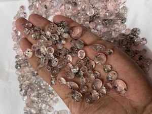 Natural Pink Dot Quartz Mix Shape Cabochon with Oval/<b>Cushion</b> Cut Options - Product Image 1